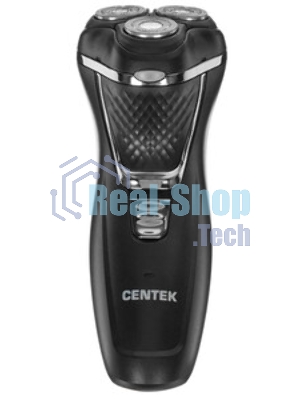 Электробритва Centek CT-2176 черный/хром ротор, 3 плавающие головки, аккумулятор + работа от сети, триммер