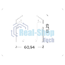 Корпус в натяжной потолок 3000*61*61 GL1014 AL алюминий
