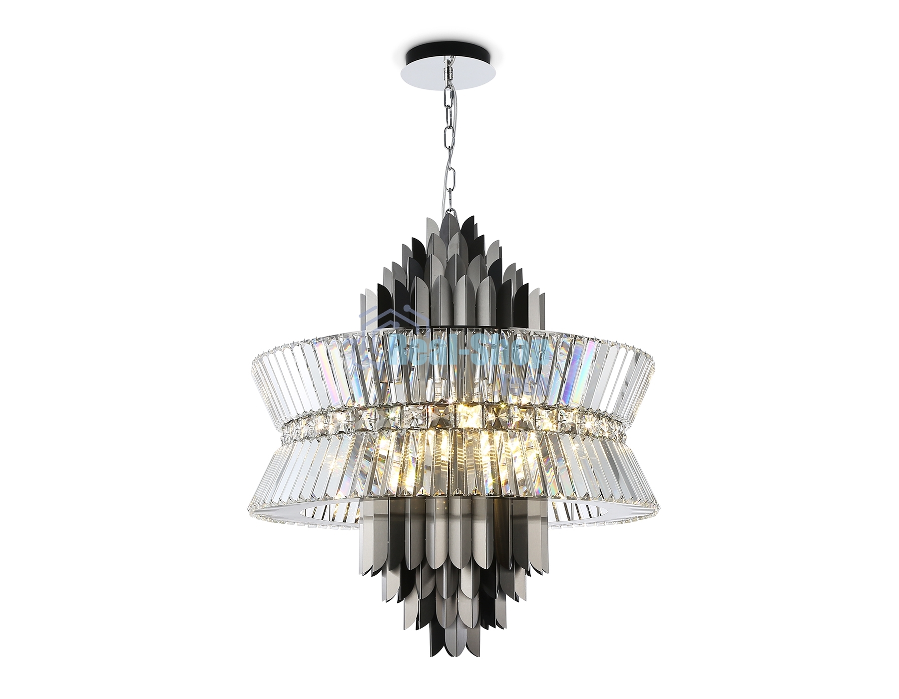 Люстра Ambrella light LH41026/18 BK/CL черный/прозрачный E14*18 max 40W D700*750