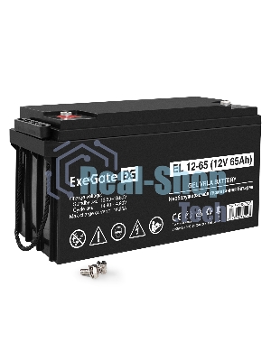 Гелевая аккумуляторная батарея ExeGate EL 12-65-М6 (12V 65Ah, болт М6)