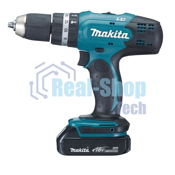 Дрель-шуруповерт Makita DHP453SYE, 18 В, 1.5 Ач, 42 Нм, щеточный