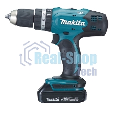Дрель-шуруповерт Makita DHP453SYE, 18 В, 1.5 Ач, 42 Нм, щеточный