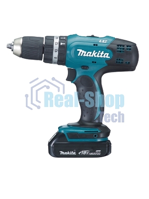 Дрель-шуруповерт Makita DHP453SYE, 18 В, 1.5 Ач, 42 Нм, щеточный