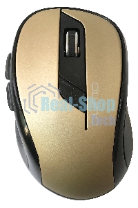 Мышь беспроводная Qumo Office Line M64 золотистый, 1600 dpi, радиоканал, USB, кнопки - 6