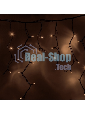 Гирлянда Neon-night Айсикл (бахрома) светодиодный, 4,0 х 0,6 м, черный провод каучук, 230 В, диоды теплый белый, 128 LED