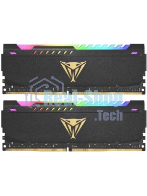 Оперативная память Patriot Viper Steel, DDR4, 16GB (2x8GB), 3200MHz, CL18, DIMM, с радиатором, RGB, черный