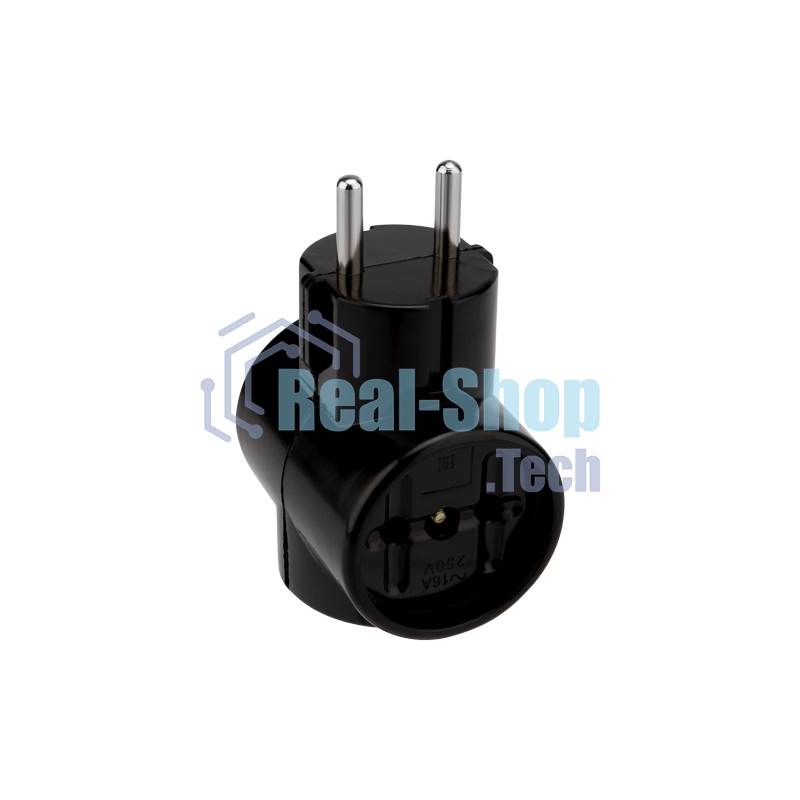 Тройник электрический Rexant РЕТРО 10 А без заземления черный (карболит)