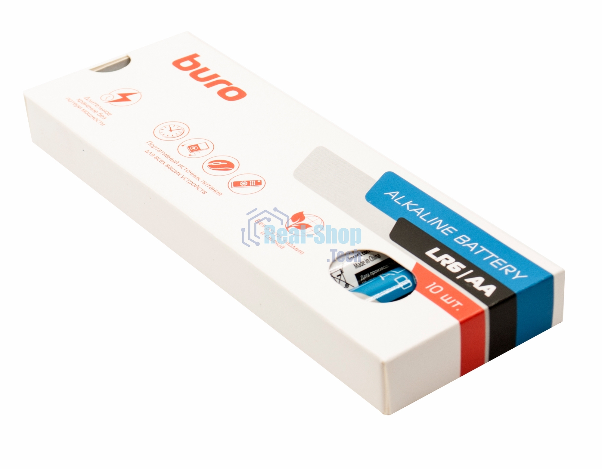 Батарея Buro Alkaline LR6 AA (10шт) коробка