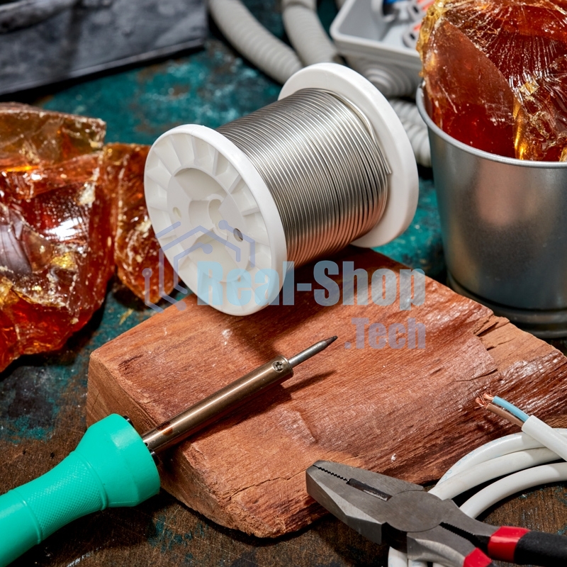 Припой ПОМ-3, 500г, Ø2мм, (олово 97%, медь 3%), бессвинцовый, ГОСТ 21931-76, катушка Rexant