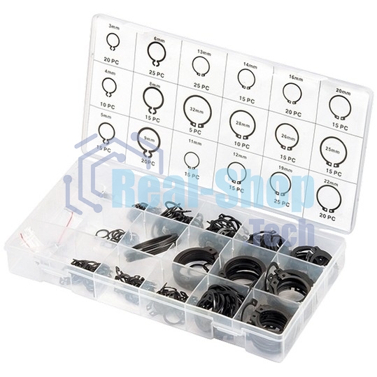 Набор стопорных колец Сибртех, D 3 - 32 мм, 300 предметов