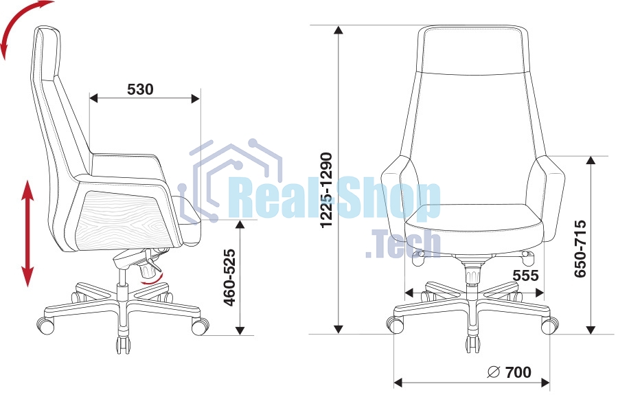 Кресло руководителя Бюрократ ANTONIO/BLACK черный кожа крестовина алюминий