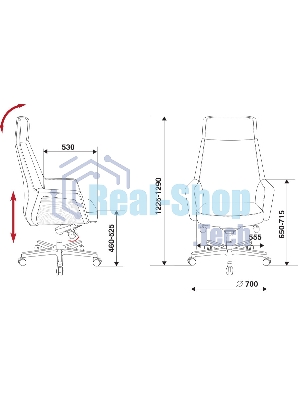 Кресло Бюрократ ANTONIO черный, кожа