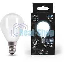 Лампа светодиодная Filament Шар E14 5Вт 4100К OPAL Gauss 105201205