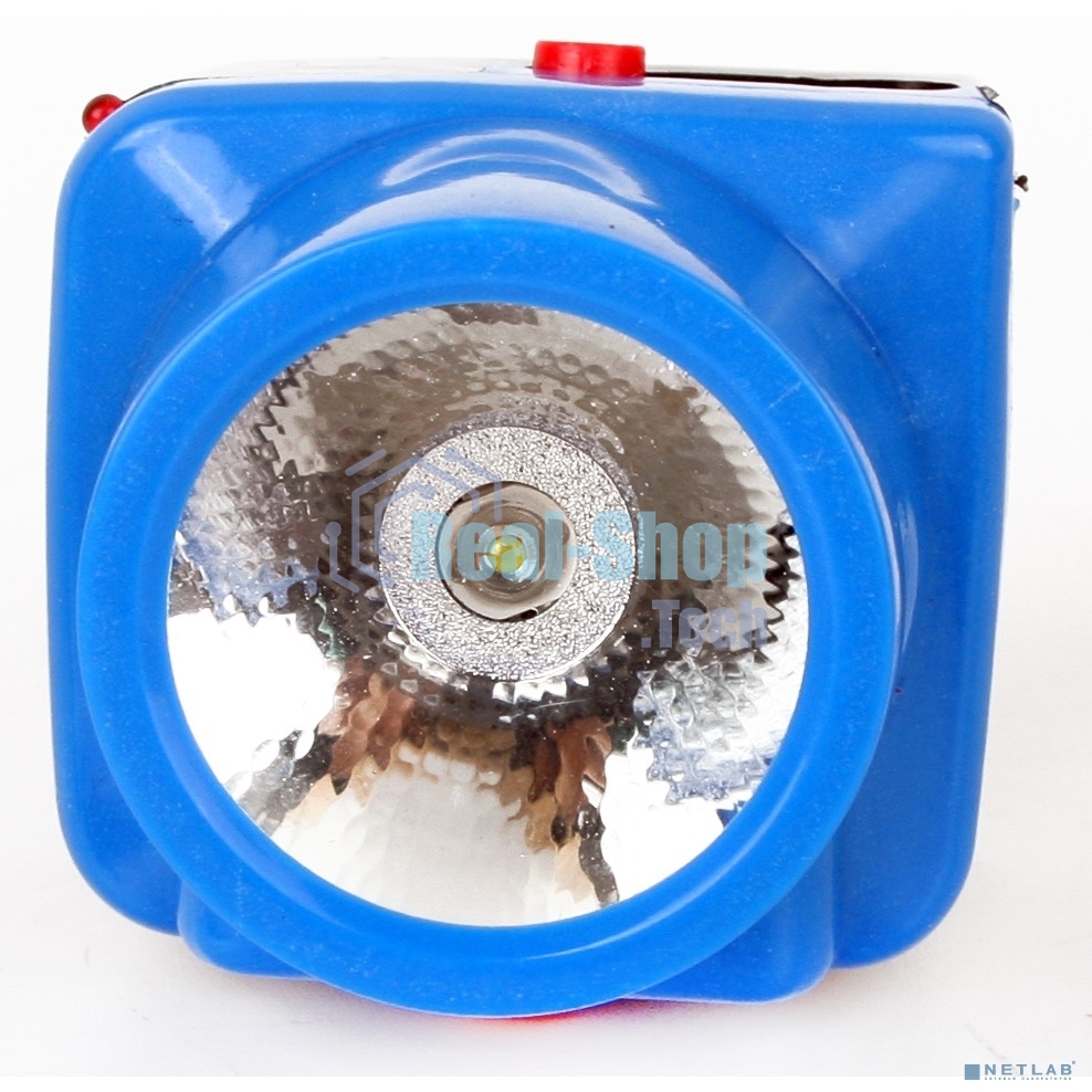 Фонарь налобный аккумуляторный LED5375 220В 0.4Вт LED 2 реж. пластик голуб. Ultraflash 14252