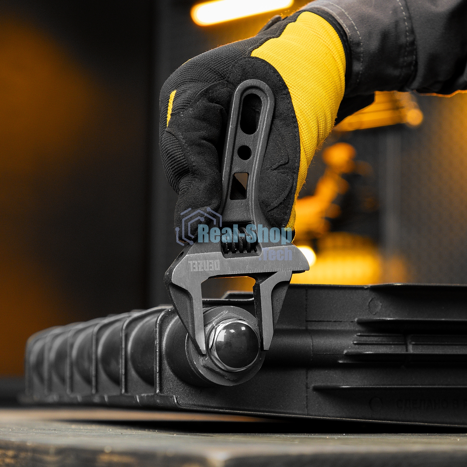 Ключ разводной Denzel 155 мм, CrV, кованый, укороченная рукоятка