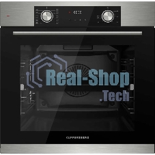 Встраиваемый духовой шкаф Kuppersberg HF 610 BX 60 см, 80 л, 10 режимов, эмаль легкой очистки, поворотные переключатели, телескопические направляющие на 1 уровне, черный - нержавеющая сталь