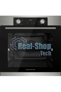 Встраиваемый духовой шкаф Kuppersberg HF 610 BX 60 см, 80 л, 10 режимов, эмаль легкой очистки, поворотные переключатели, телескопические направляющие на 1 уровне, черный - нержавеющая сталь