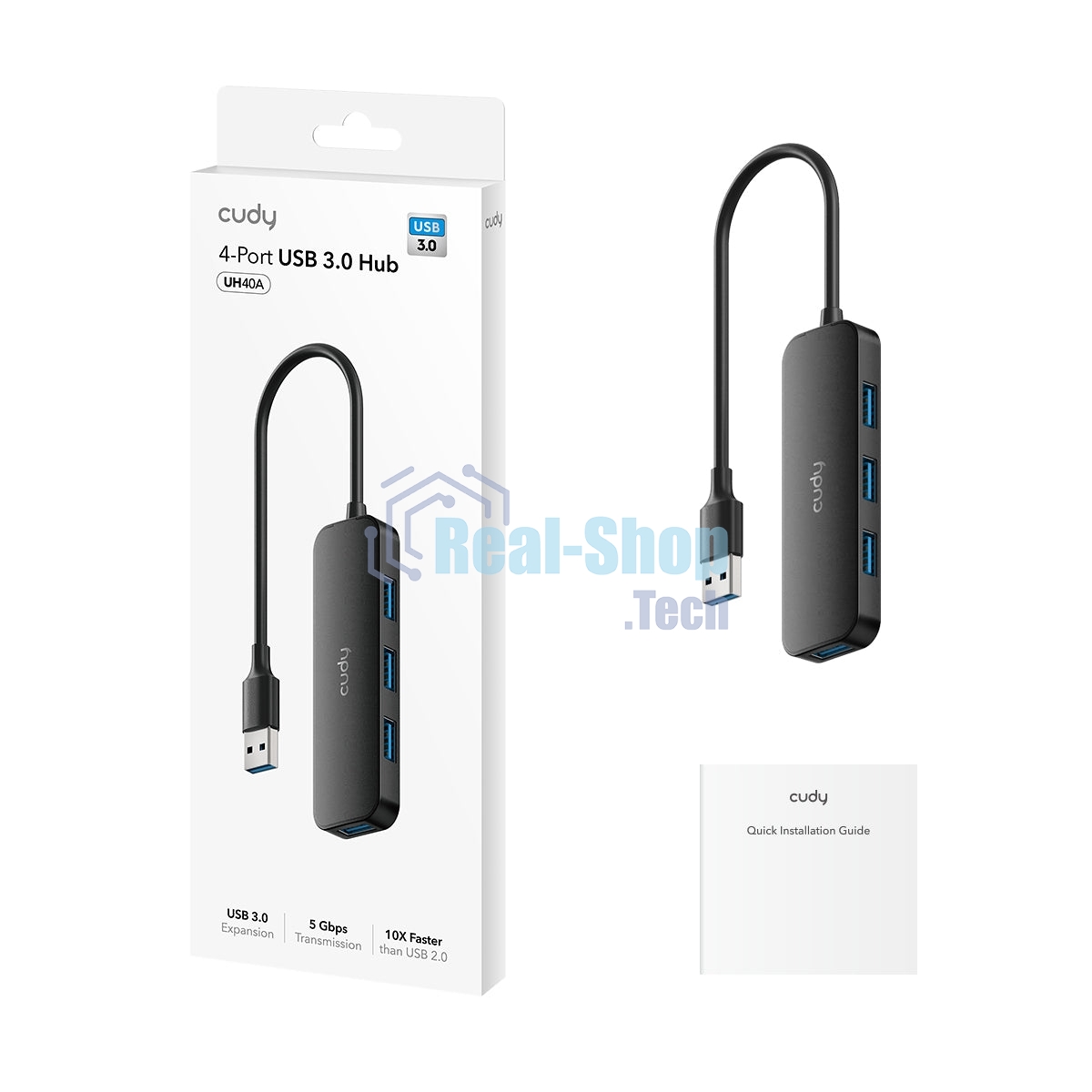 USB-концентратор CUDY 4-Port USB-A 3.0 Hub