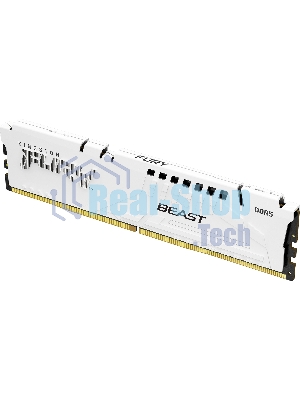 Оперативная память Kingston Fury Beast, DDR5, 32Gb (1x32GB), 5600MHz, CL40, DIMM, радиатор, белый