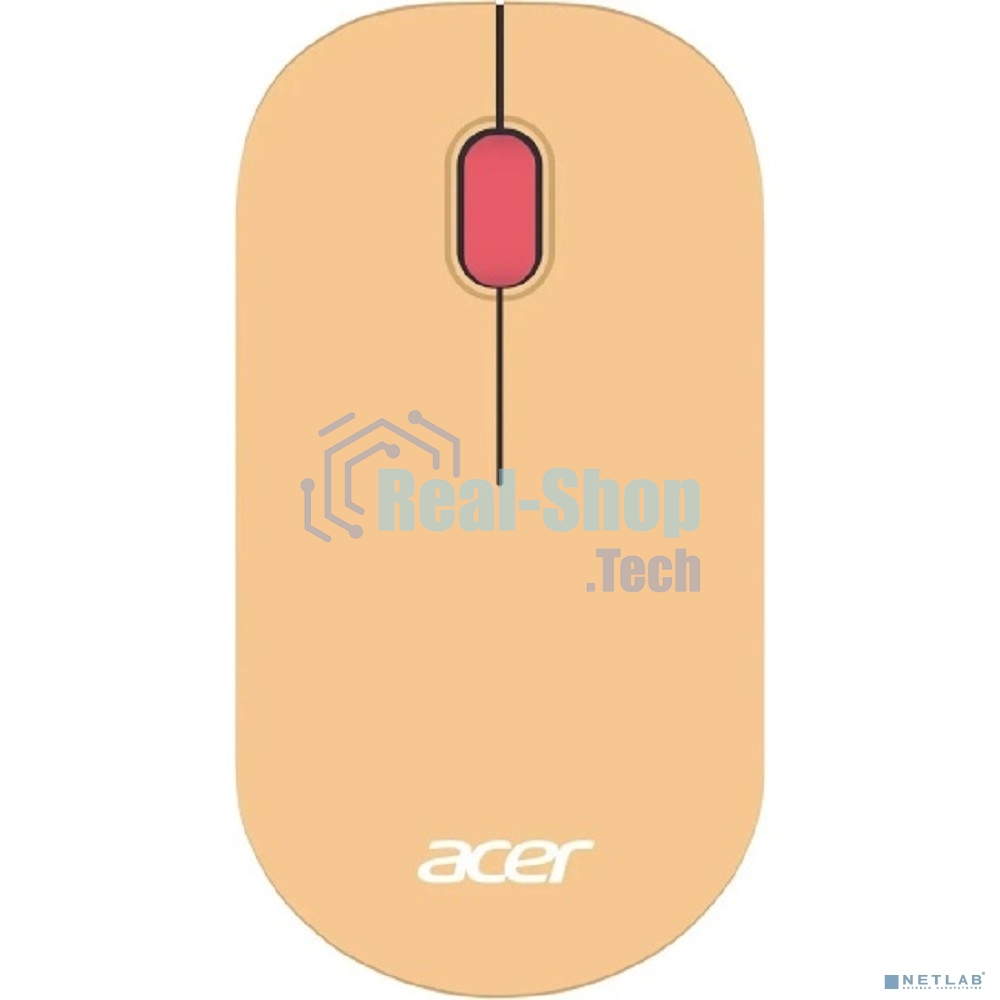 Мышь беспроводная Acer OMR205 бежевый/розовый, 1200 dpi, радиоканал, USB, кнопки - 3