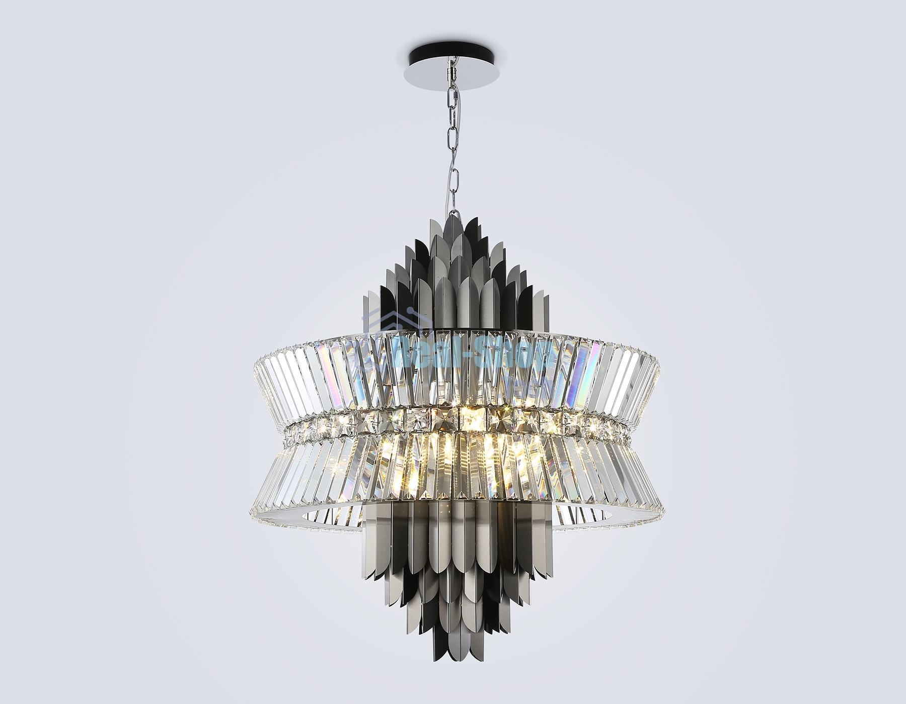 Люстра Ambrella light LH41026/18 BK/CL черный/прозрачный E14*18 max 40W D700*750