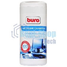 Салфетки Buro BU-Tscreen, 100 шт для экранов мониторов/плазменных/ЖК телевизоров/ноутбуков туба 100шт влажных