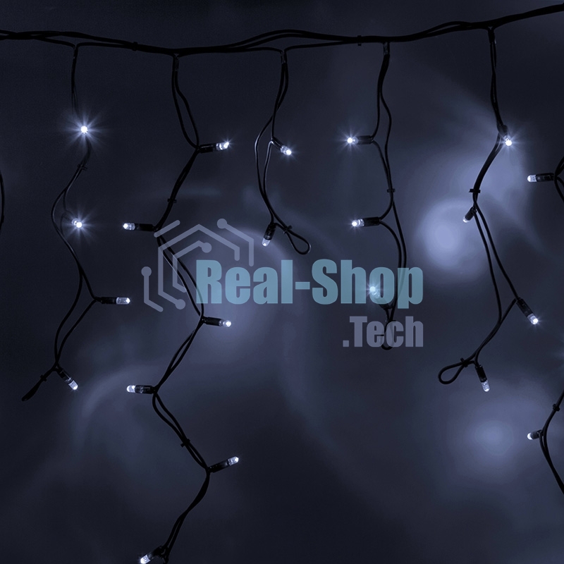 Гирлянда Neon-night Айсикл (бахрома) светодиодный, 3,2 х 0,9 м, черный провод каучук, 230 В, диоды белые, 120 LED