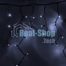 Гирлянда Neon-night Айсикл (бахрома) светодиодный, 3,2 х 0,9 м, черный провод каучук, 230 В, диоды белые, 120 LED