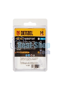 Набор бит Denzel SL6,0х50, сталь S2, шестигранный профиль, 10 шт.