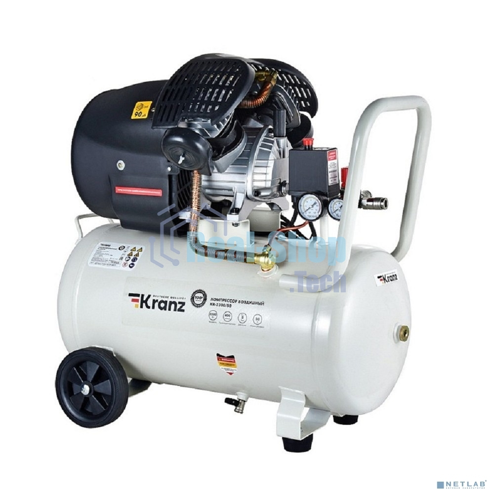Компрессор воздушный Kranz KR-2200/50, 2200Вт, 400 л/мин, 50л
