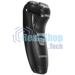 Электробритва Centek CT-2176 черный/хром ротор, 3 плавающие головки, аккумулятор + работа от сети, триммер