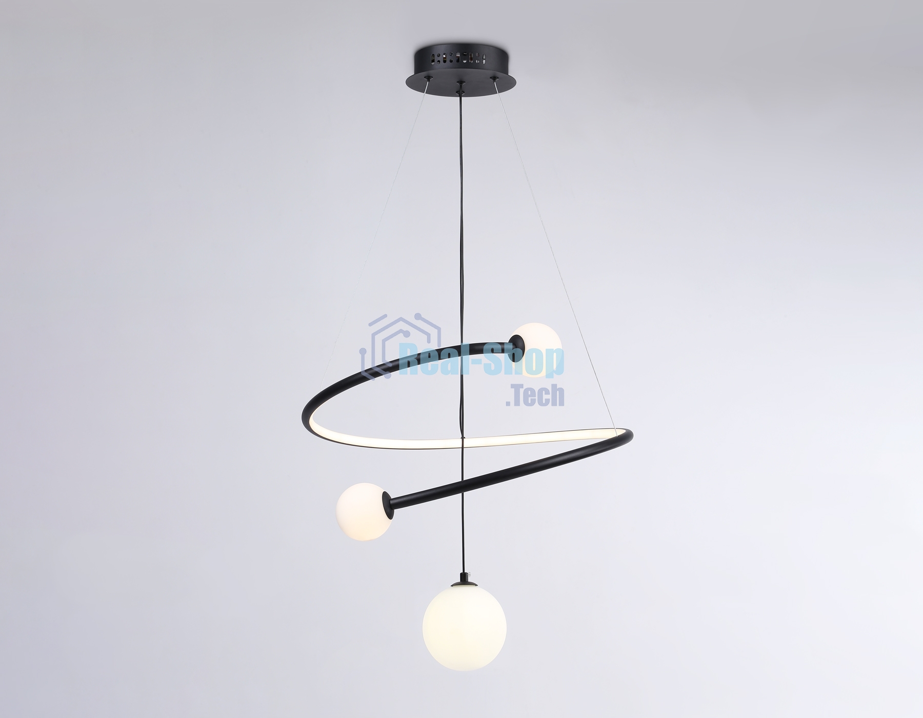 Светильник Ambrella light FL66303 BK черный 39W 3000K-6400K+G9 D500*1200 (ПДУ ИК)