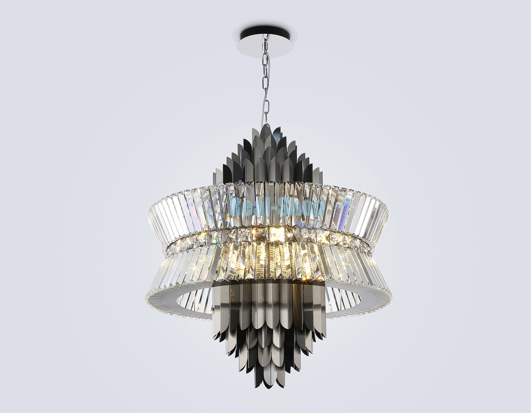 Люстра Ambrella light LH41026/18 BK/CL черный/прозрачный E14*18 max 40W D700*750