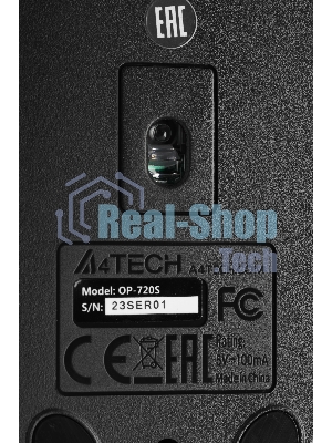 Мышь проводная A4Tech OP-720S черный, 1200 dpi, USB Type-A, кнопки - 3