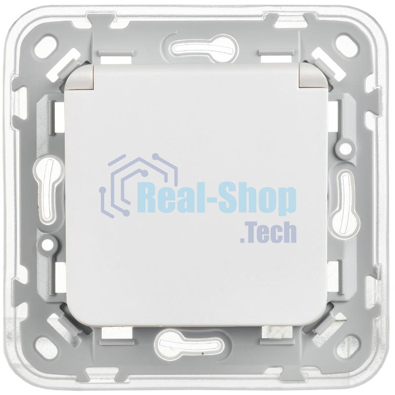 FLITE Розетка с заземлением со шторками с крышкой быстрозажимные клеммы 16А IP44 РСшкр11-1-44-ФлЖ жемчуг | FI-R16-16-1-44-K36 | IEK