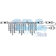 Гирлянда Neon-night Айсикл (бахрома) светодиодный, 3,2 х 0,9 м, черный провод каучук, 230 В, диоды белые, 120 LED
