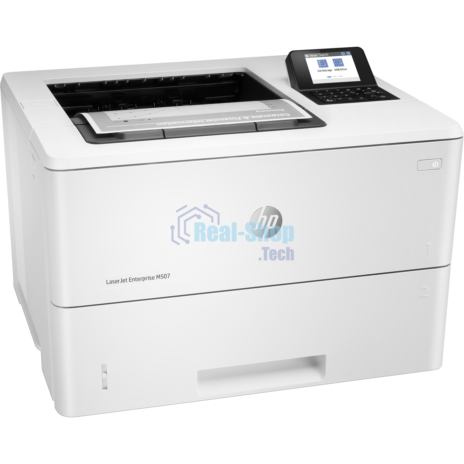 Принтер лазерный HP LaserJet Enterprise M507dn (1PV87A), A4, ч/б, печ. до 43 стр/мин, 1200 x 1200 dpi, USB, RJ-45, Air Print, Mopria