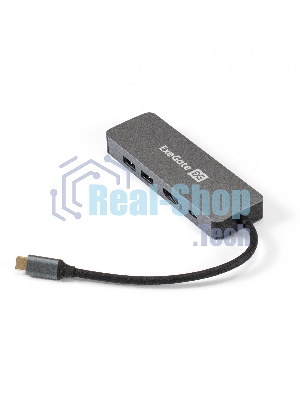 Концентратор USB ExeGate DUB-21C/PD/HL, USB Type-C, USB/USB Type-C/RJ45, USB