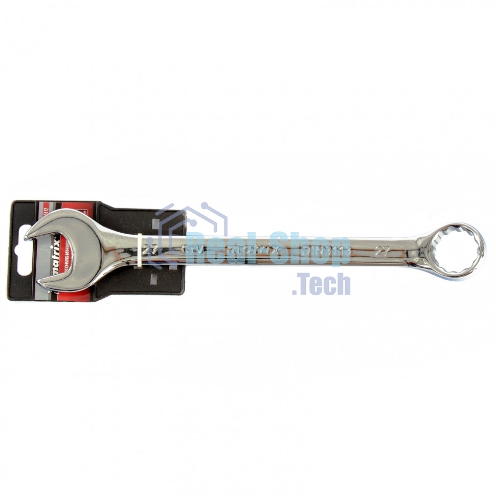 Ключ комбинированный Matrix, 27 мм, CrV, полированный хром