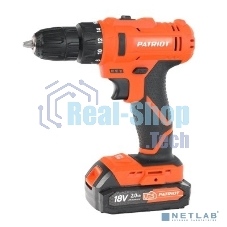 Дрель-шуруповерт Patriot BR 187UES, Аккумуляторная, 18В, 2 АКБ, Кейс