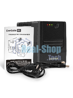 ИБП ExeGate Power NB-800.LED.AVR.4C13.USB (800VA/480W, LED, AVR, 4*C13, USB, батарея 12V 9Ah, Black)