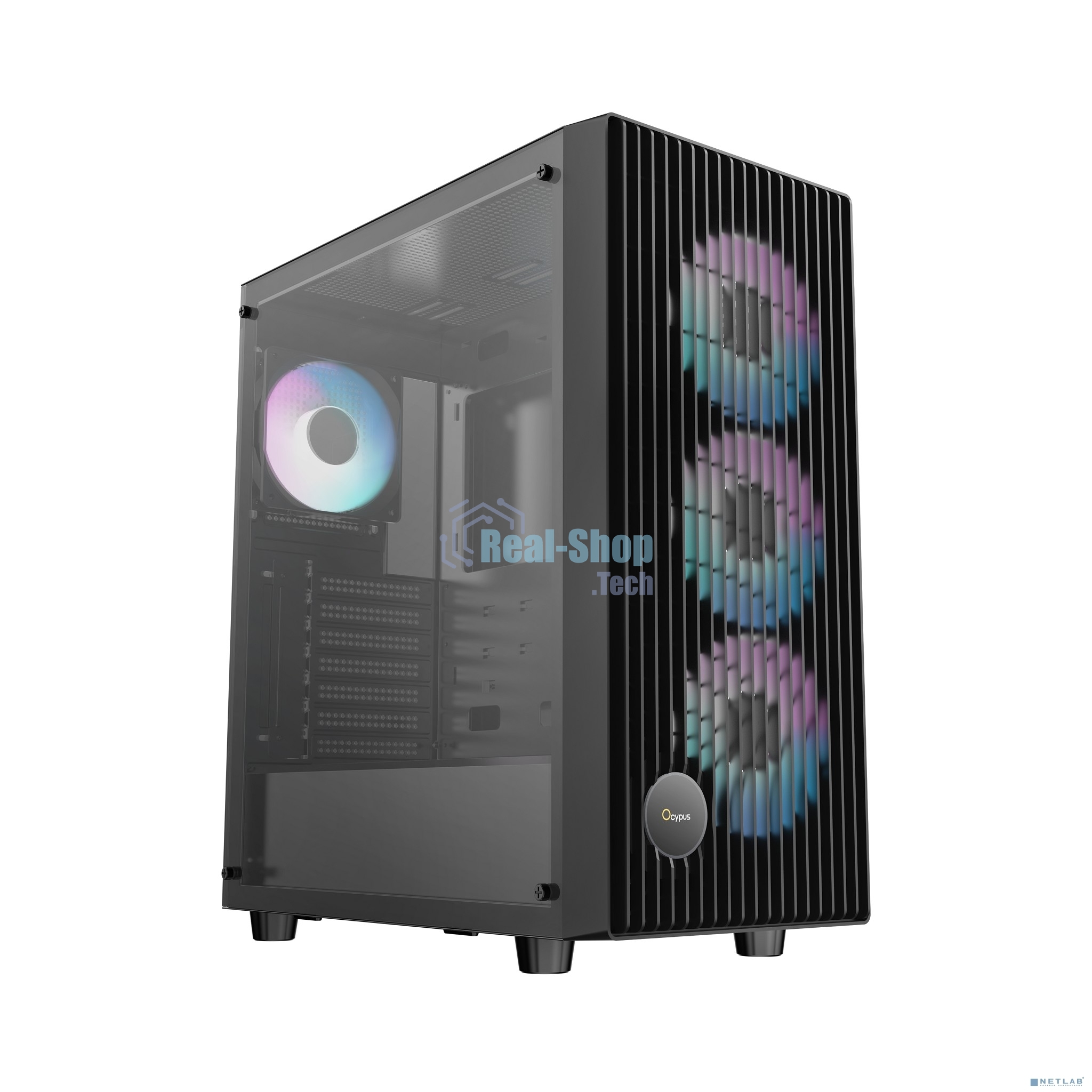Компьютерный корпус Ocypus Gaммa C70 BK ARGB ATX/win/black/4 ARGB fans/no PSU/Tempered Glass