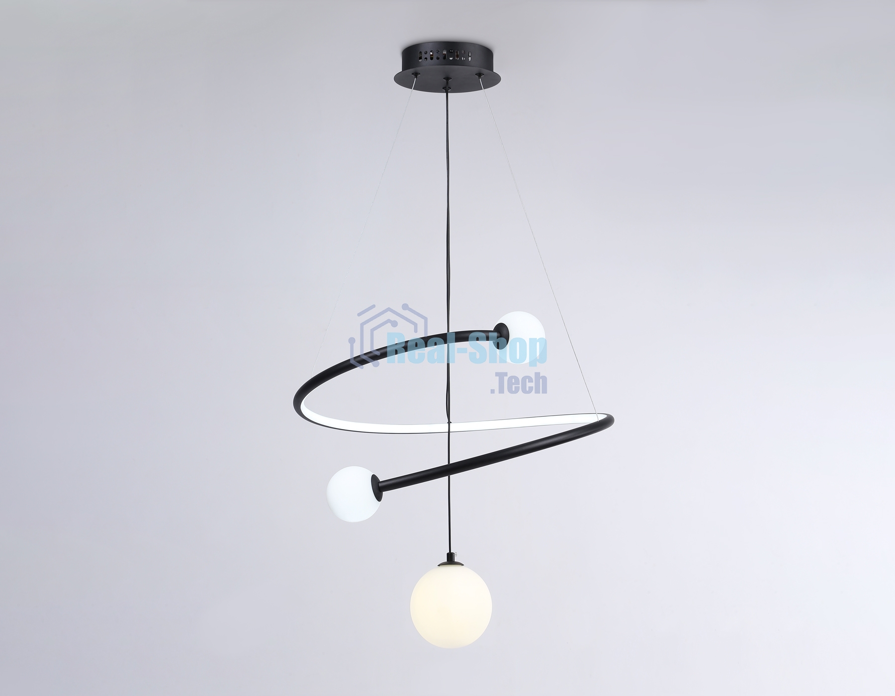 Светильник Ambrella light FL66303 BK черный 39W 3000K-6400K+G9 D500*1200 (ПДУ ИК)
