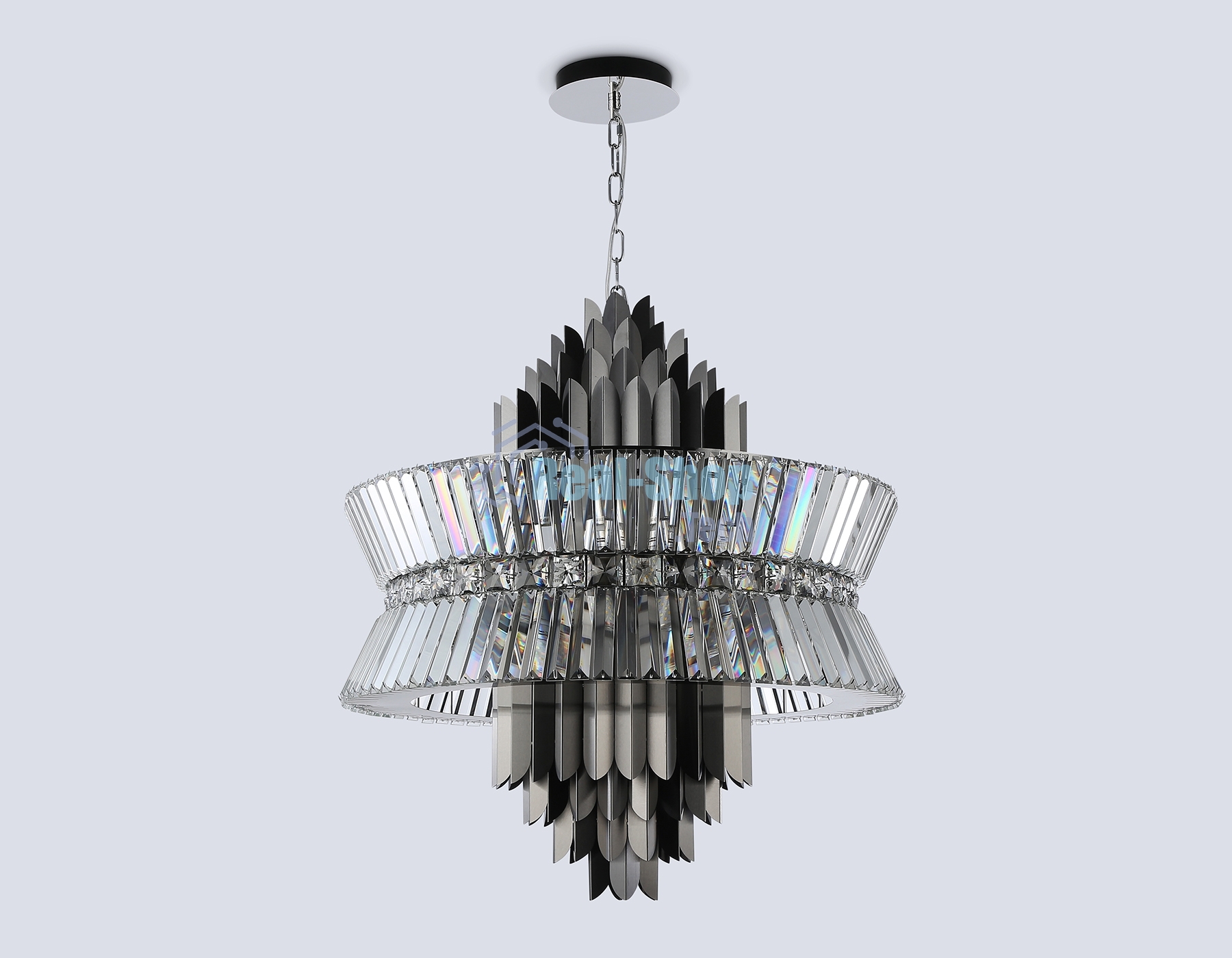 Люстра Ambrella light LH41026/18 BK/CL черный/прозрачный E14*18 max 40W D700*750