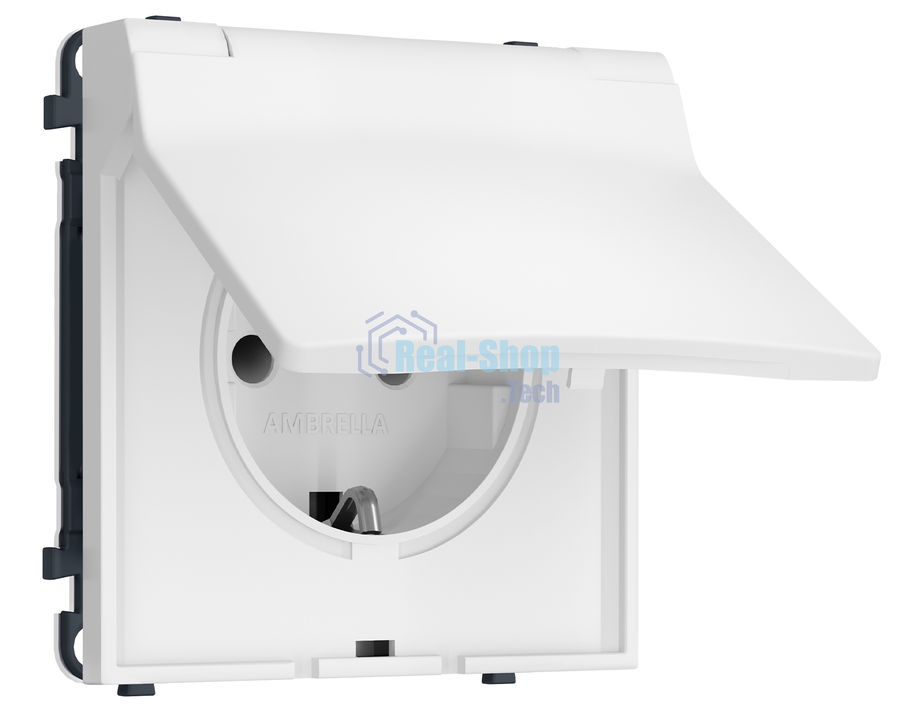 Комплект механизма электрической розетки SIGMA Белый мягкое касание 50Hz 2P+E с/з с/ш и крышкой IP44 16A-250V QUANT PRO (SP8280, PR141)
