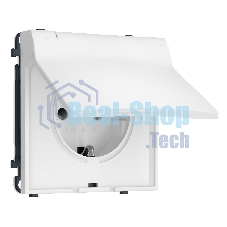 Комплект механизма электрической розетки SIGMA Белый мягкое касание 50Hz 2P+E с/з с/ш и крышкой IP44 16A-250V QUANT PRO (SP8280, PR141)