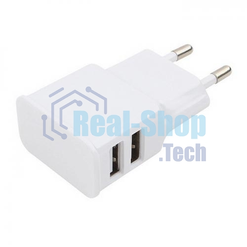 Сетевое зарядное устройство Cablexpert MP3A-PC-11 100/220V - 5V USB 2 порта, 2.1A, белый