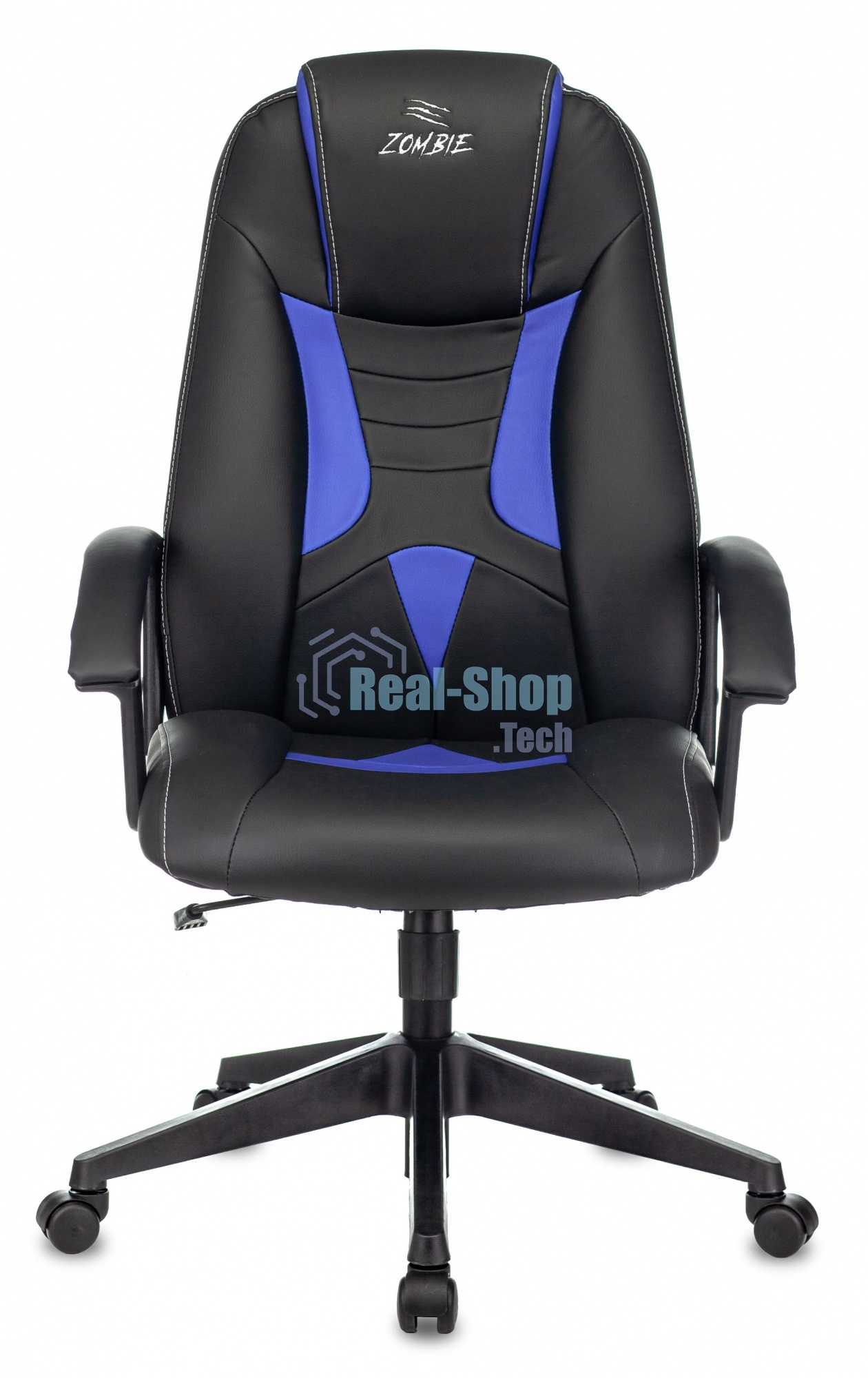 Кресло игровое Zombie 8 черный/синий искусственная кожа крестовина пластик