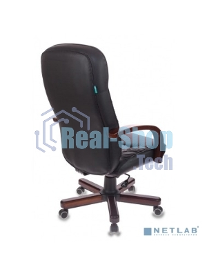 Кресло Бюрократ T-9908/WALNUT черный, кожа