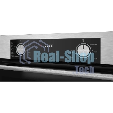 Встраиваемый духовой шкаф Kuppersberg HF 610 BX 60 см, 80 л, 10 режимов, эмаль легкой очистки, поворотные переключатели, телескопические направляющие на 1 уровне, черный - нержавеющая сталь